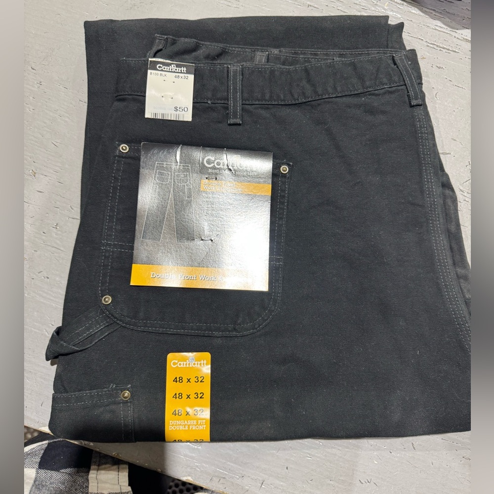 Carhartt Men's Work Pants - Black 48x32

…